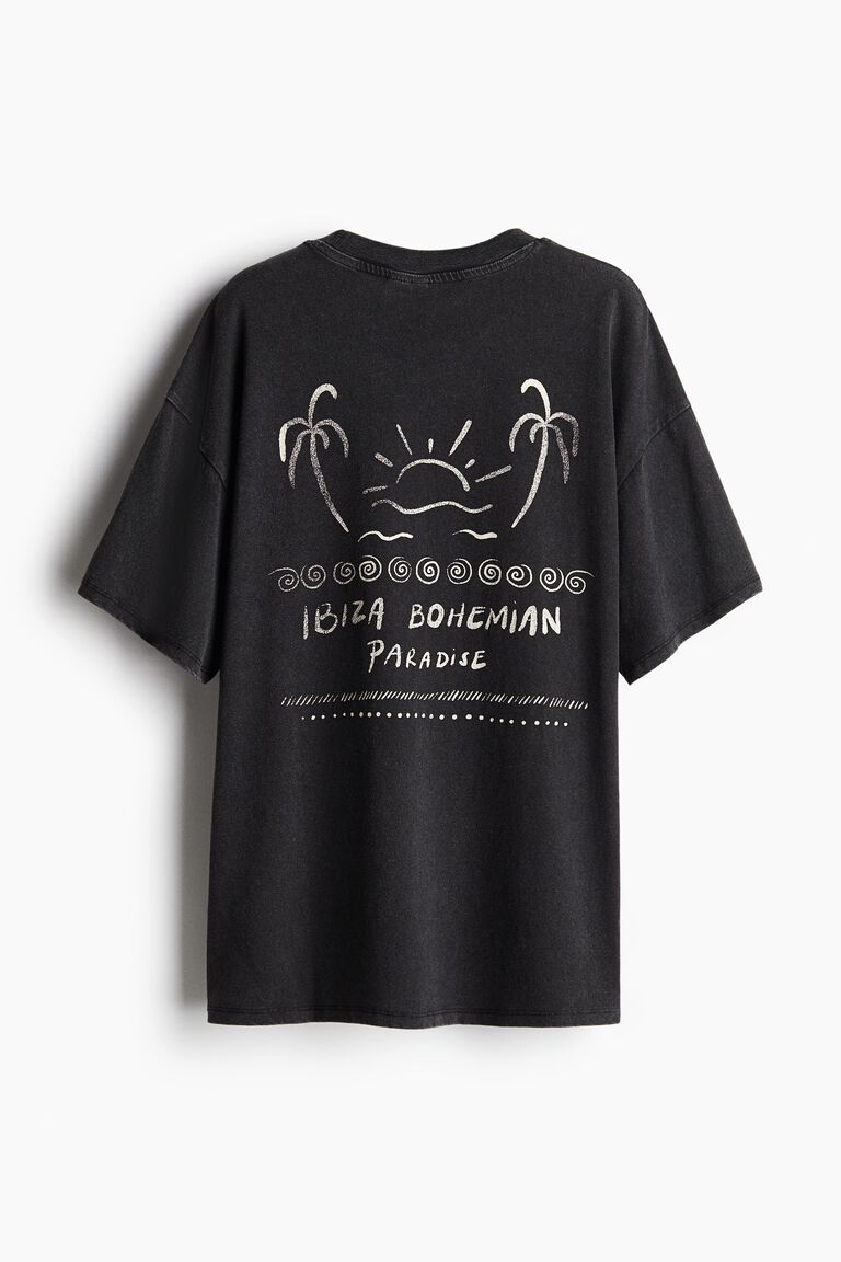 Oversized motif-detail T-shirt