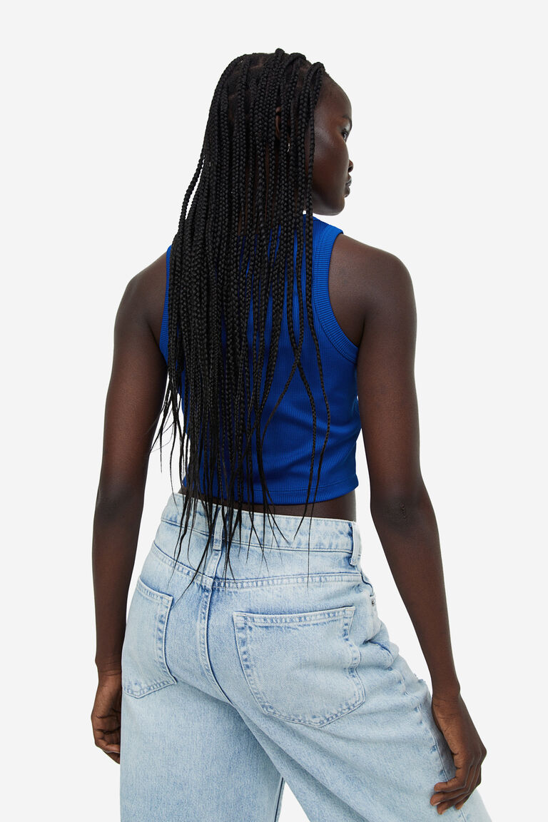 Cropped Vest Blue