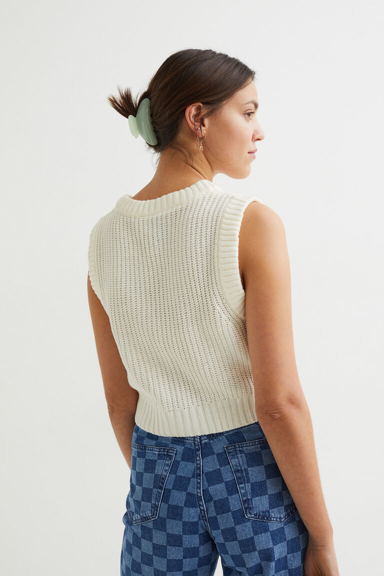 Cropped sweater vest