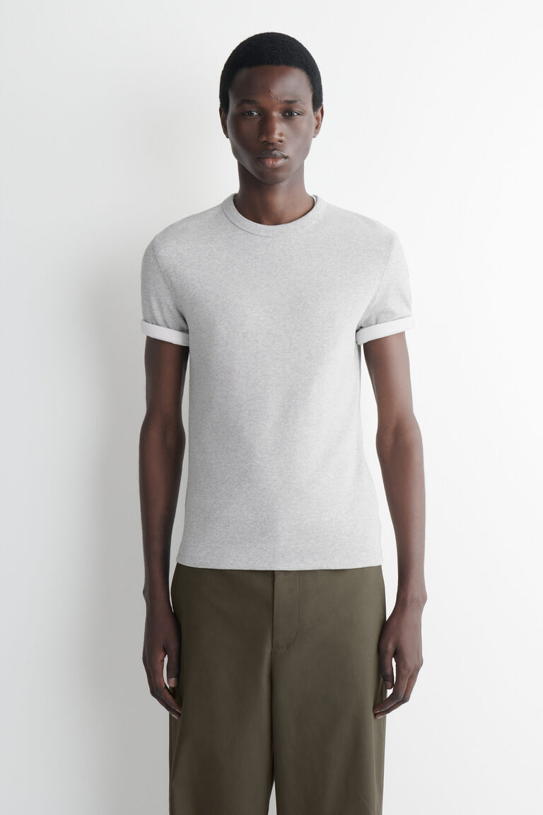 SLIM RIBBED COTTON T-SHIRT
