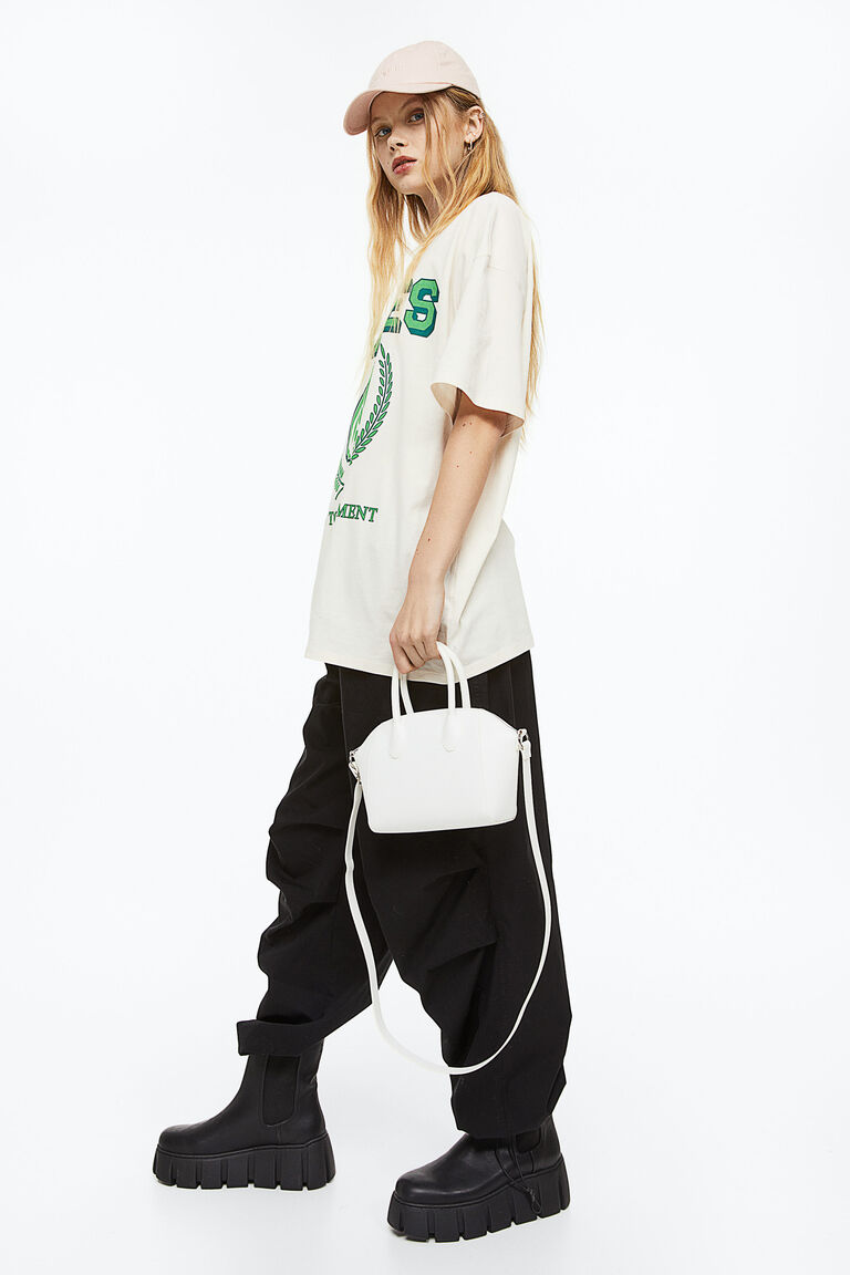 Men Embroidery Oversized Tee - Black - SM2602026D main image 0