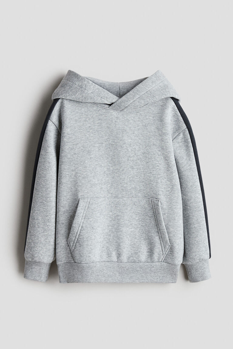 Contrast-panel hoodie