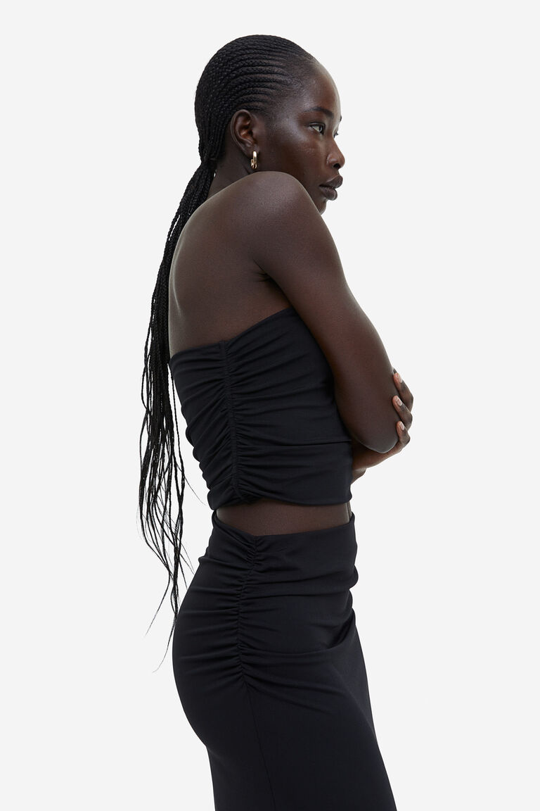 Perfect Stranger Monica Draped Tube Top Black