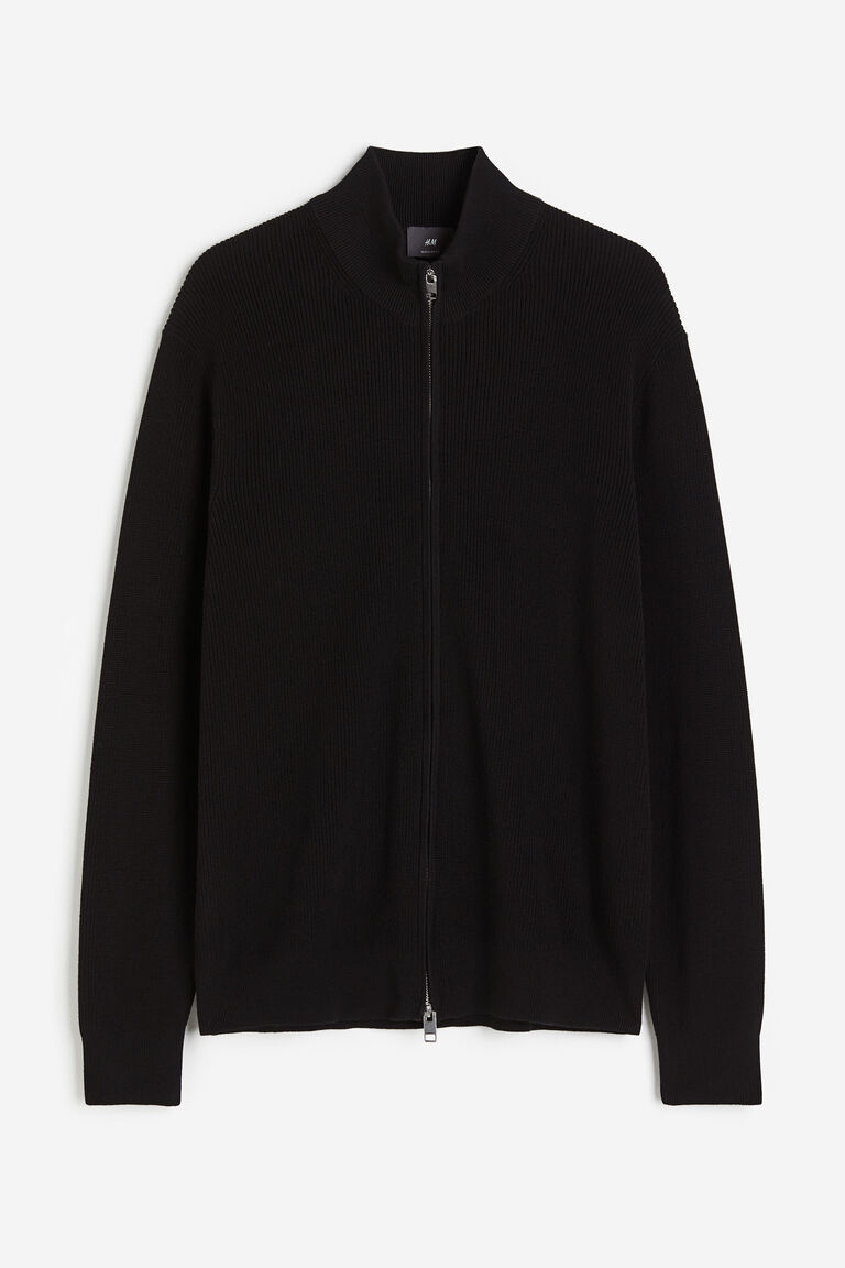 AKM ZIP CARDIGAN BLACK