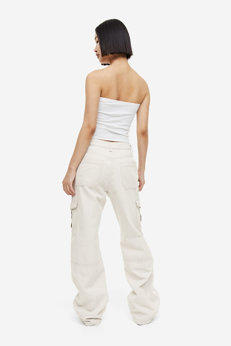 Babyhug Twill Full Length Solid Colour Trouser With Stretch & Cargo Pocket - Khaki main image 0