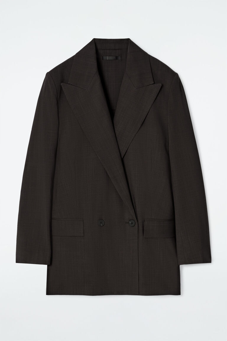 เสื้อเบลเซอร์ผ้าขนแกะเนื้อนุ่ม ทรงดับเบิลเบรสต์