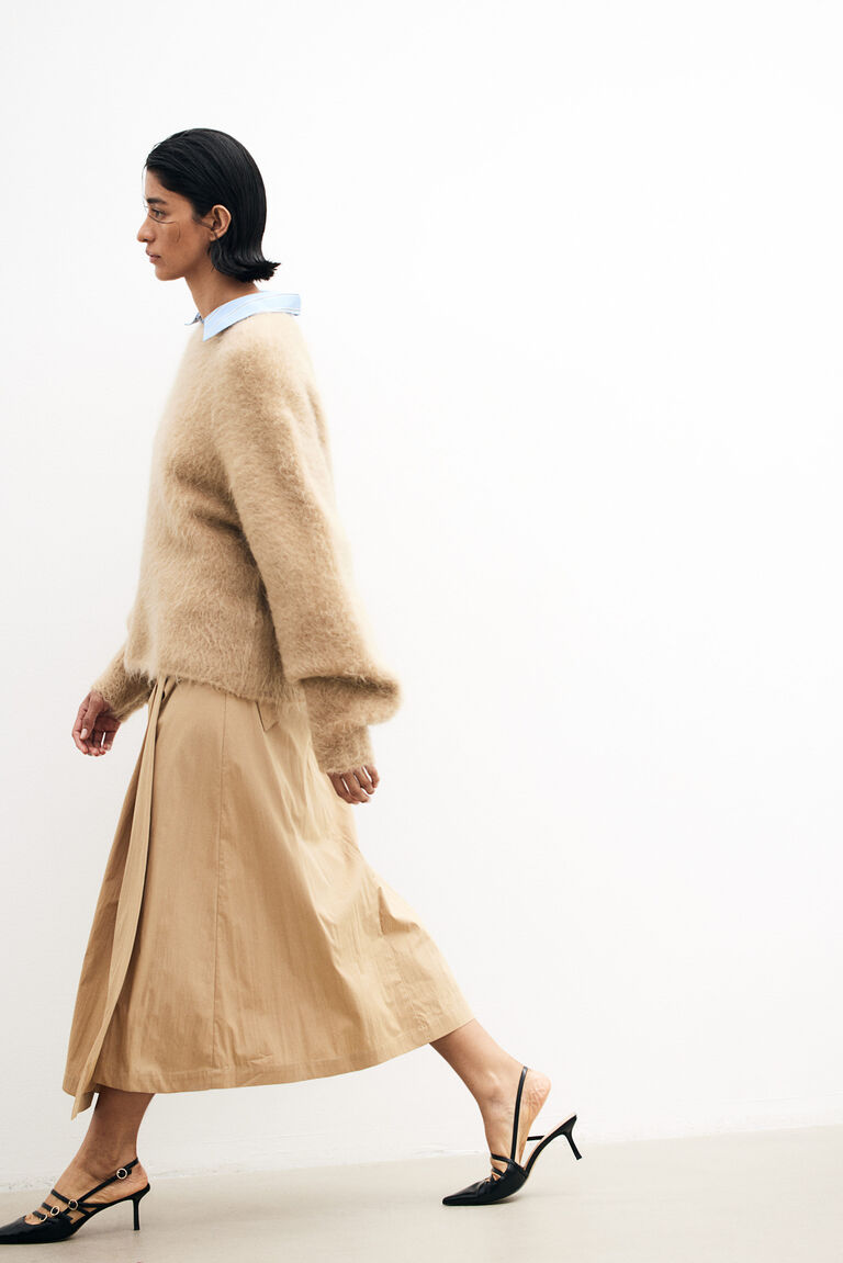 TFW49 WRAP PLEATED SKIRT ベージュ L TFW49 WRAP PLEATED SKIRT ベージュ L