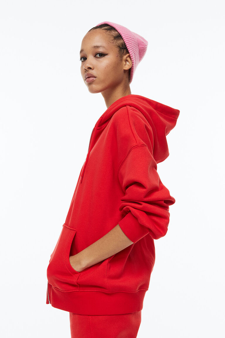 Oversized zip-through hoodie