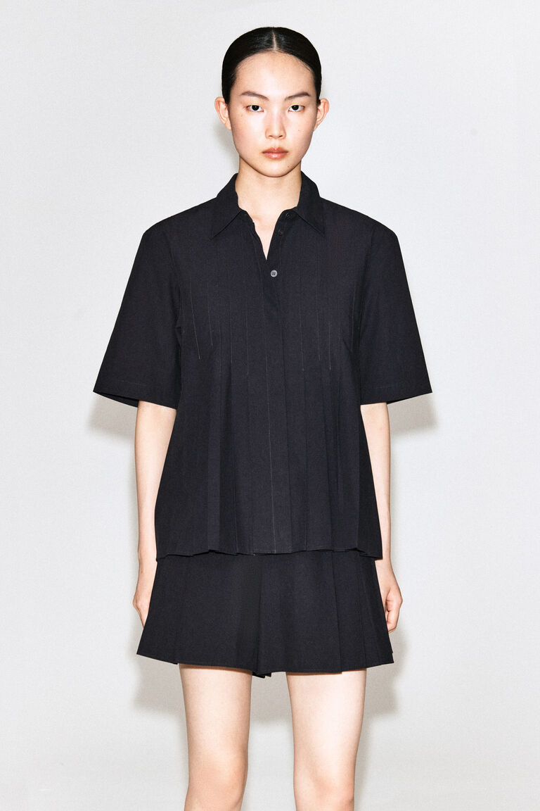 PLEATED COTTON SHIRT