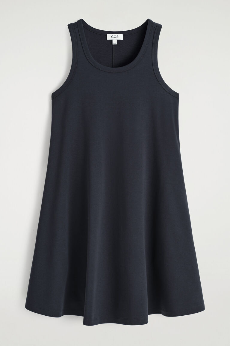 COTTON-JERSEY MINI SWING DRESS