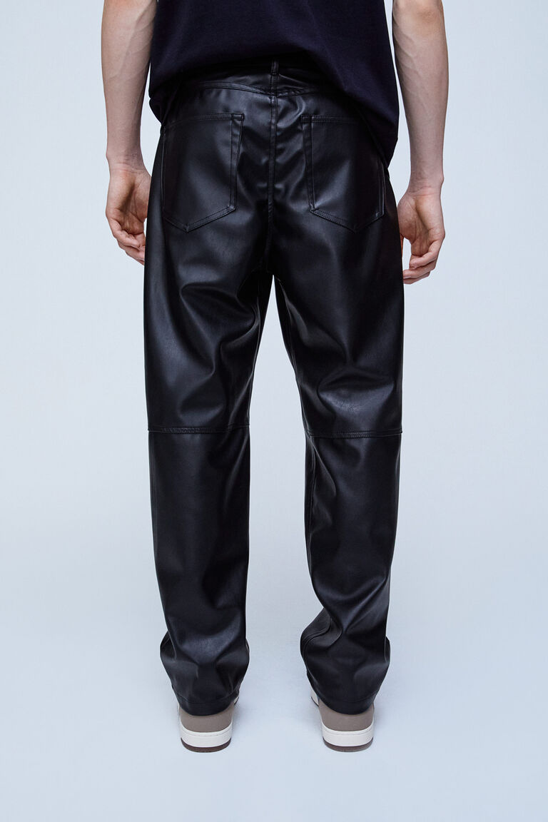 Black Loose Fit Gathered Trousers