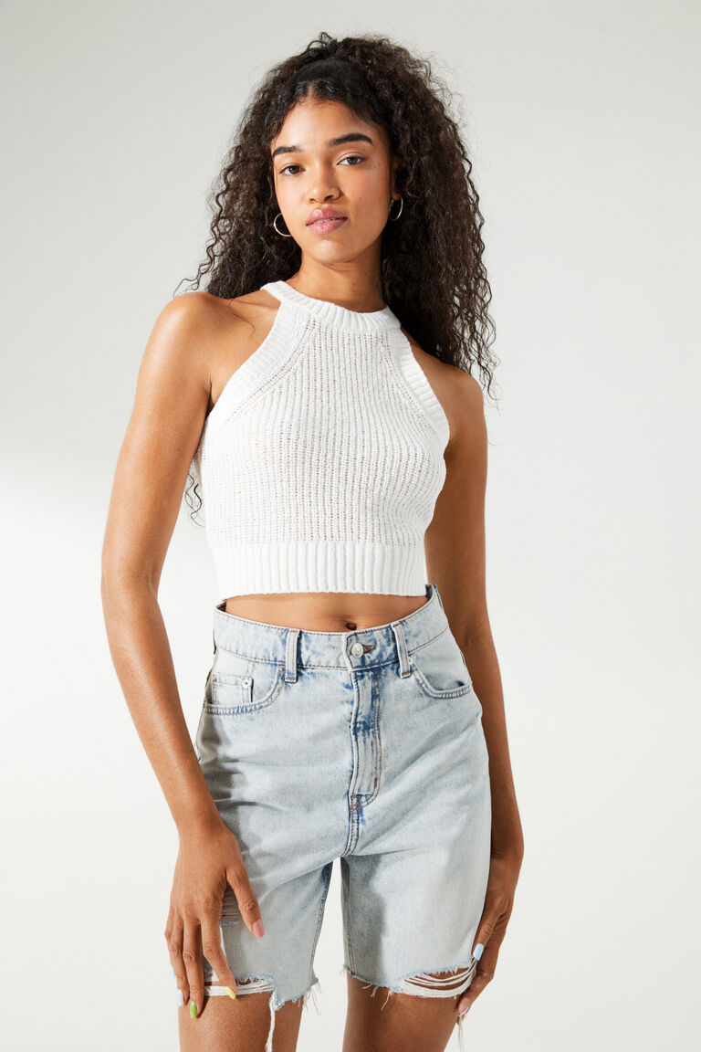 Knitted sleeveless top