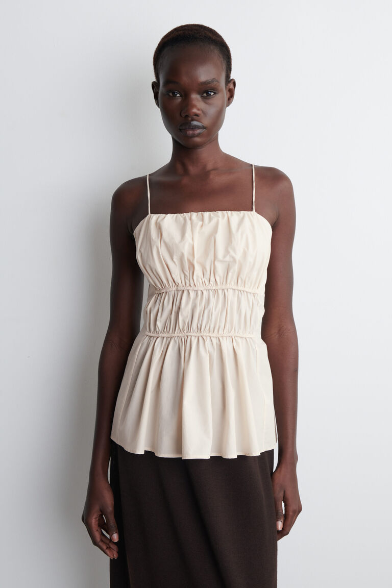 GATHERED COTTON TOP