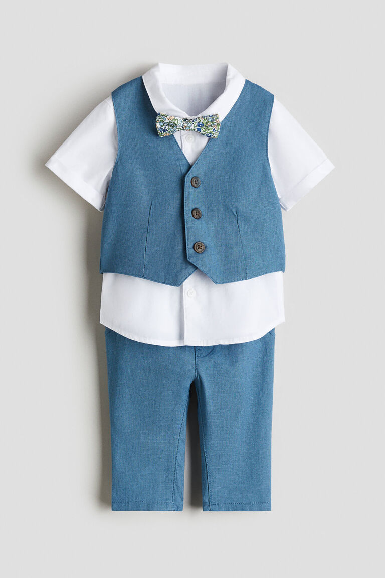 4-piece linen-blend dressy set