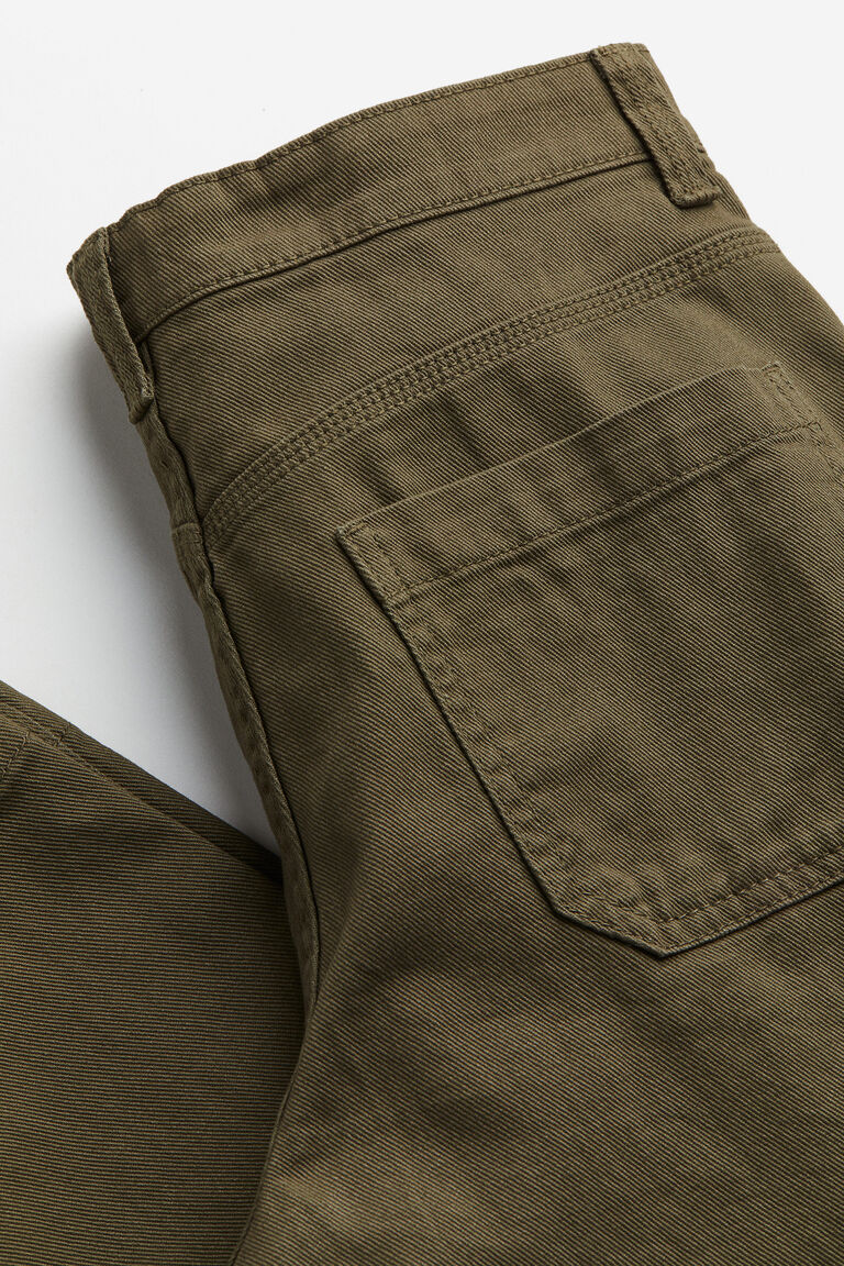 Babyhug Twill Full Length Solid Colour Trouser With Stretch & Cargo Pocket - Khaki main image 1