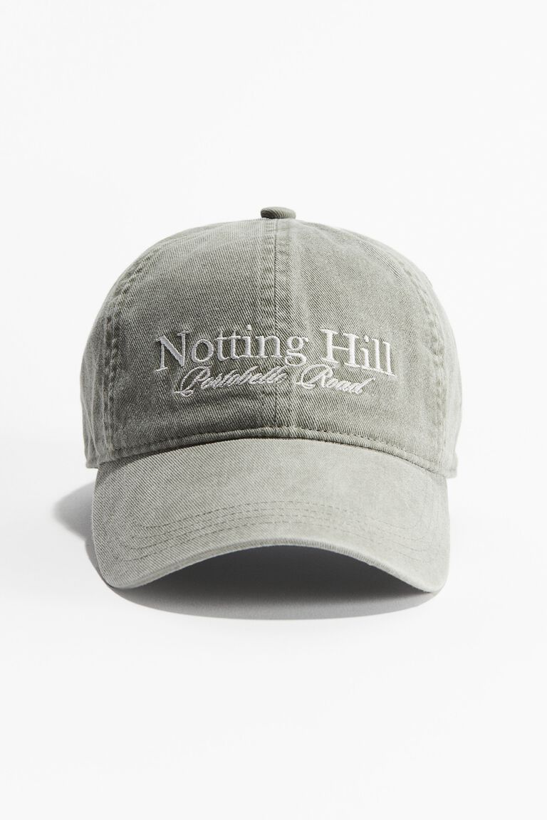 Embroidered-motif twill cap