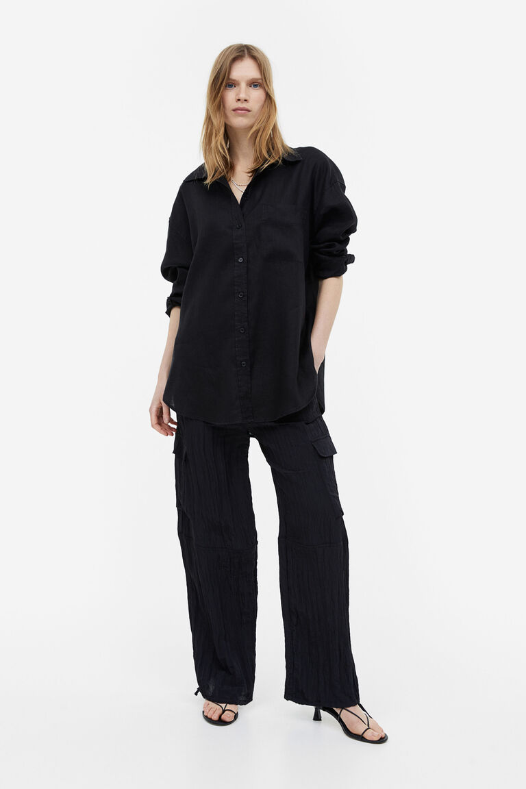 Oversized linen shirt — free download