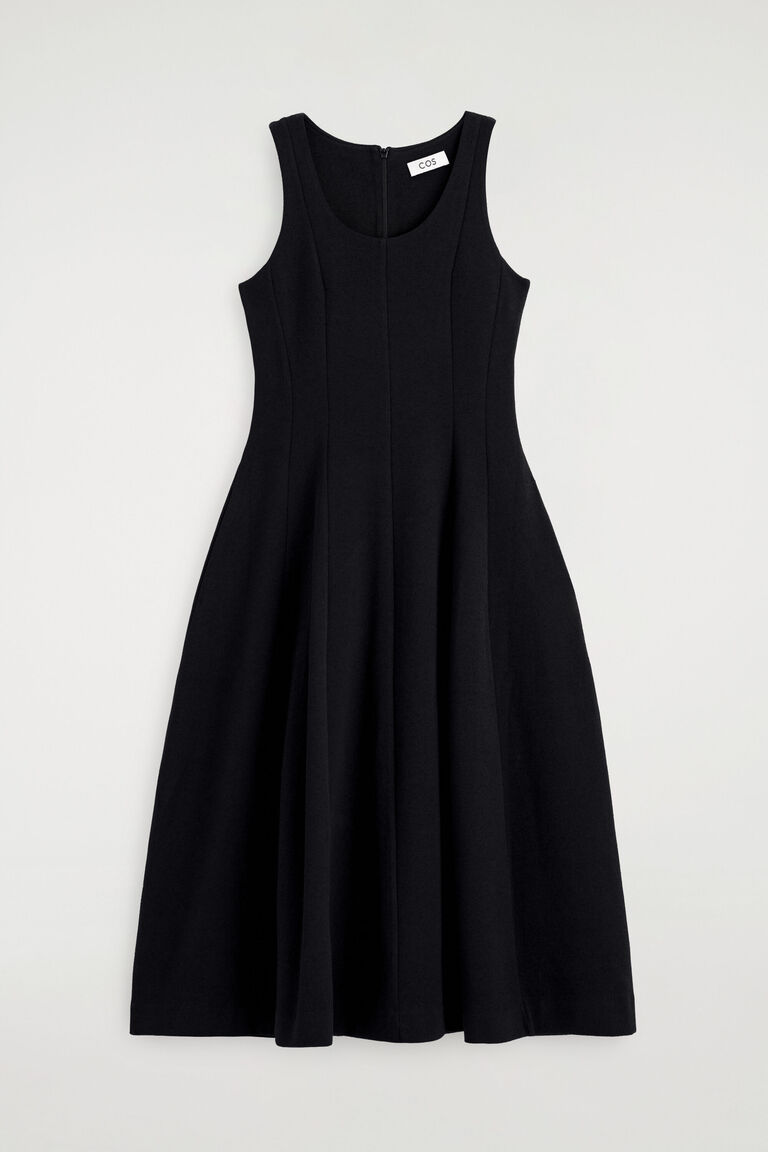 SCULPTED COTTON MIDI DRESS