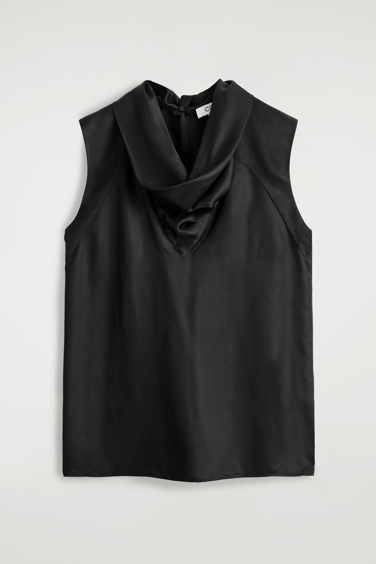 FLUID FUNNEL-NECK SCARF BLOUSE