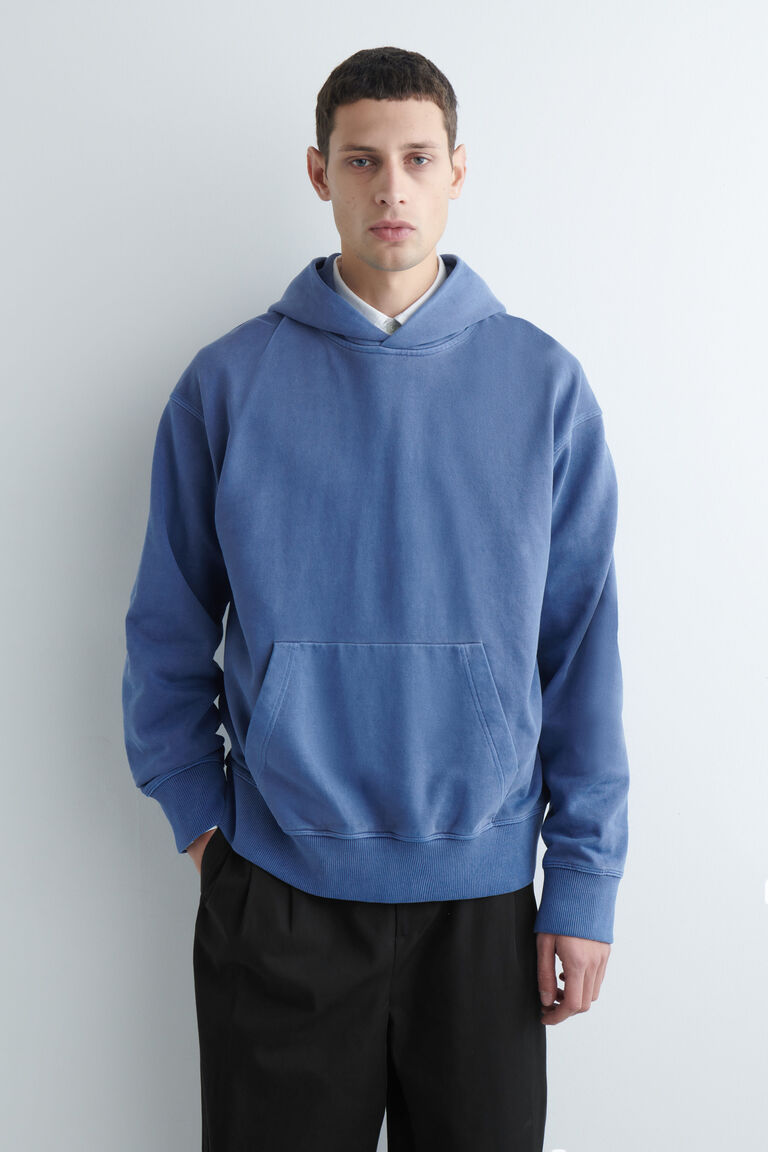 WASHED COTTON-JERSEY HOODIE