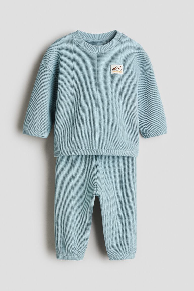 2-piece waffled cotton set