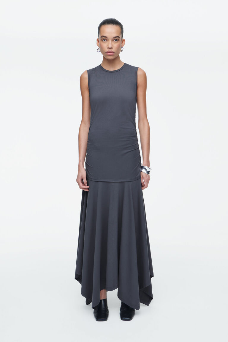 RUCHED JERSEY MAXI DRESS