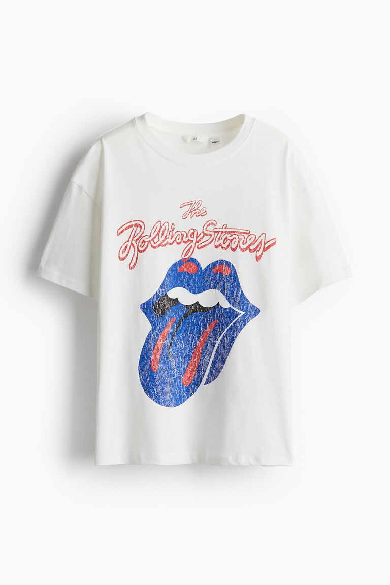 Kaos Band Pull And Bear T Shirt Donna Magliette Dei Rolling Stones Kaos  Oversized Bercetak, image size:768x1152