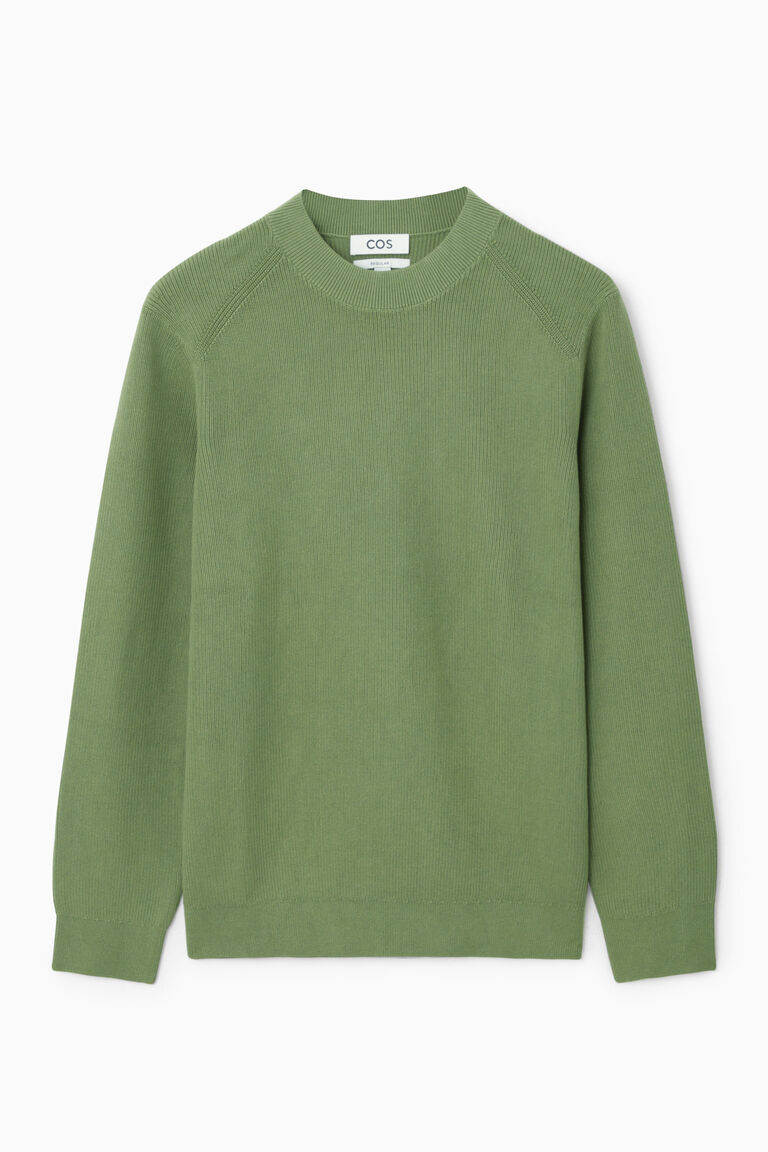REGULAR RIBBED-KNIT COTTON JUMPER