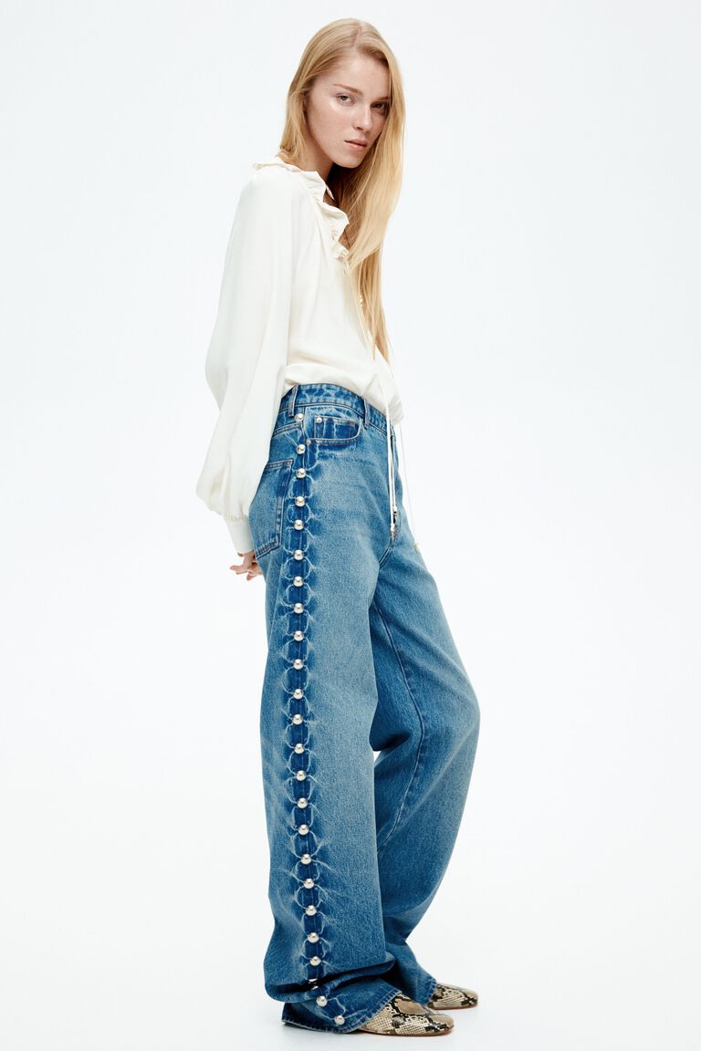 TWILL STRIPE SIDE LINE FRILL CULOTTES / BLACK / frankygrow 26SS