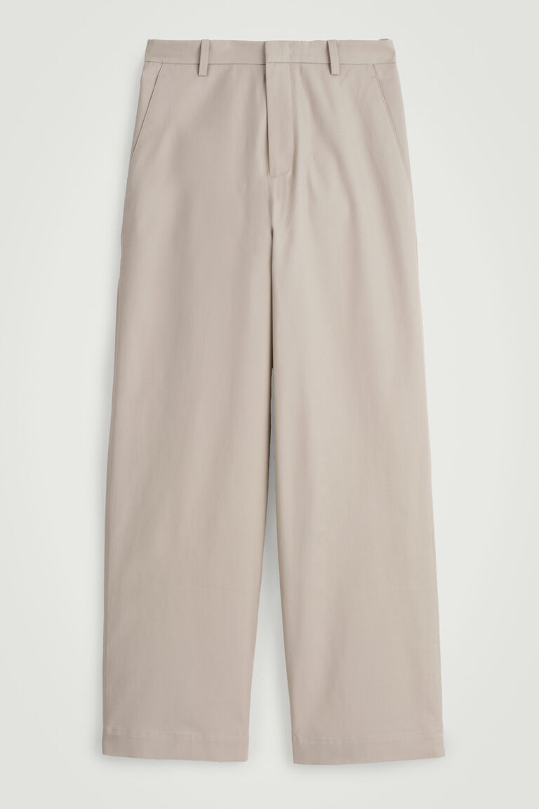COTTON WIDE-LEG CHINOS