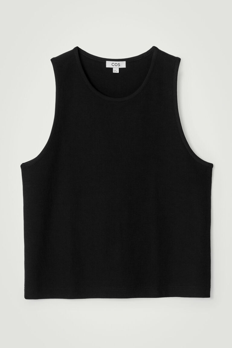 TEXTURED COTTON-JERSEY TANK TOP