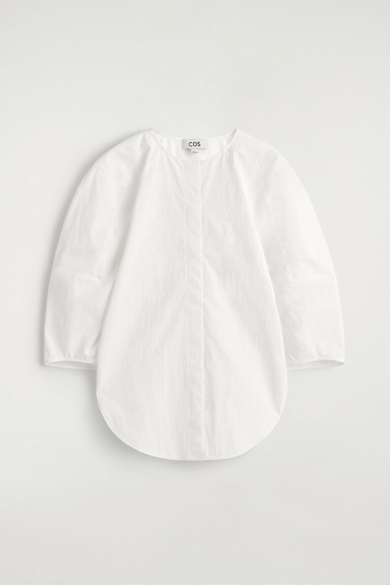 SCULPTURAL PIMA COTTON-POPLIN BLOUSE