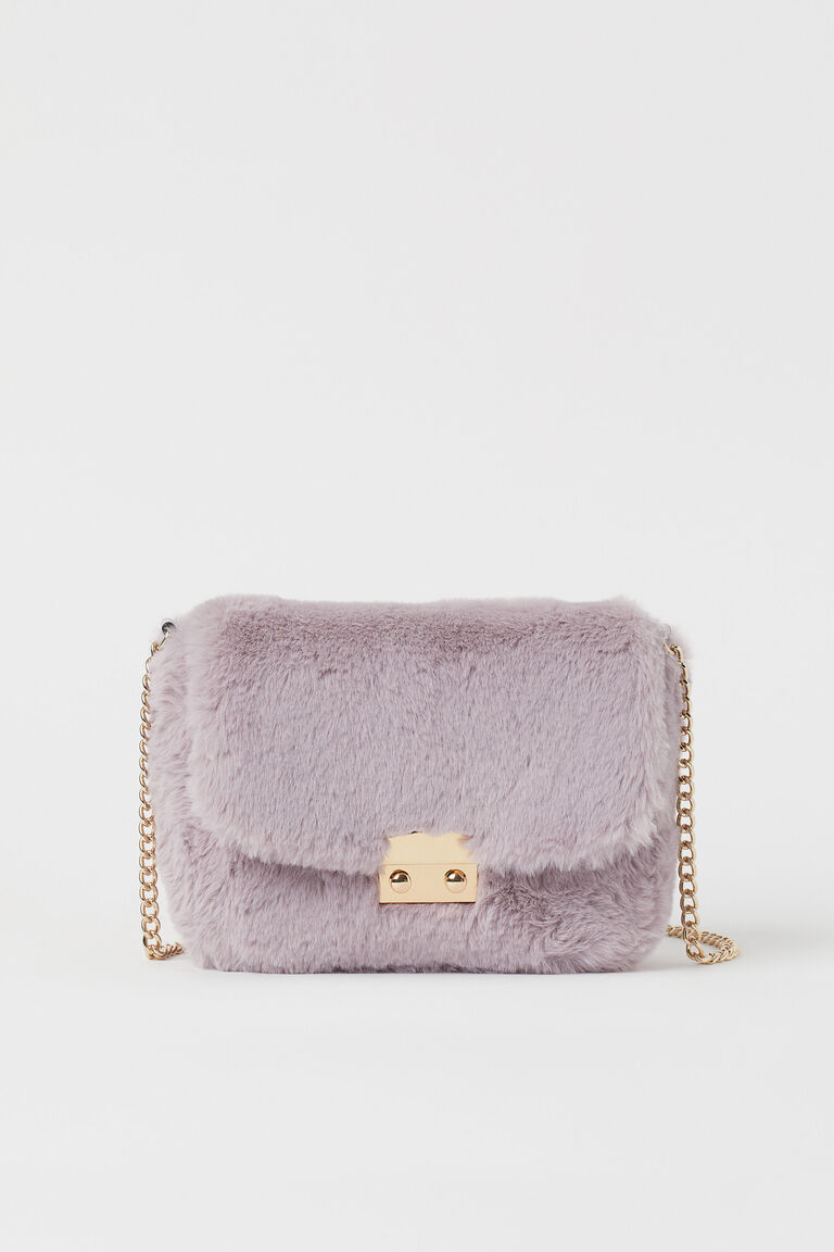 faux fur baguette bag