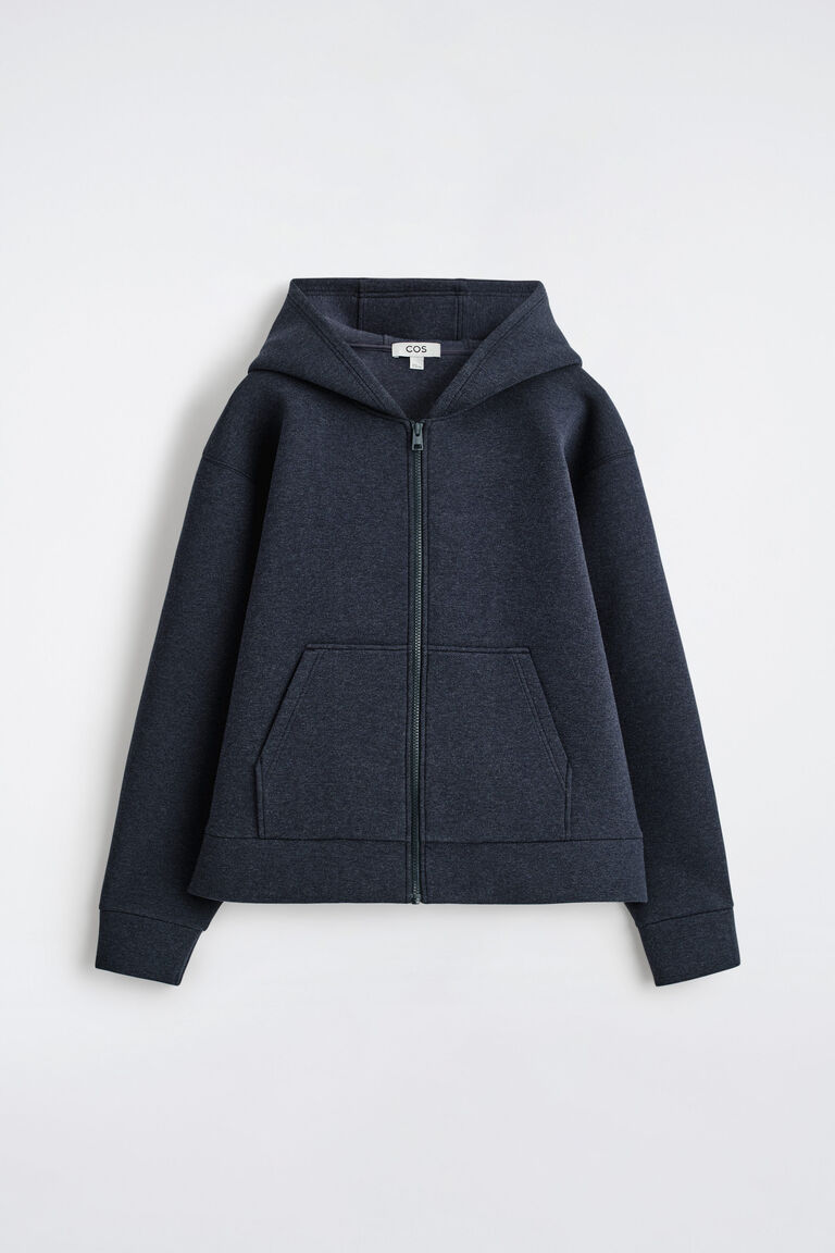 OVERSIZED SCUBA-JERSEY ZIP-UP HOODIE
