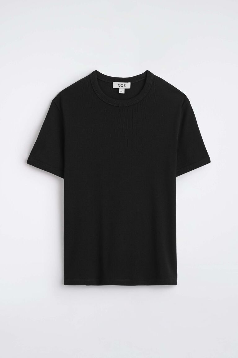 SLIM RIBBED COTTON T-SHIRT
