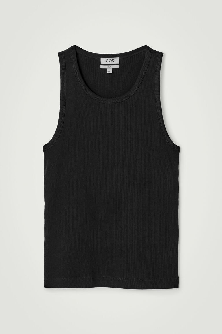 SLIM RIBBED COTTON TANK TOP