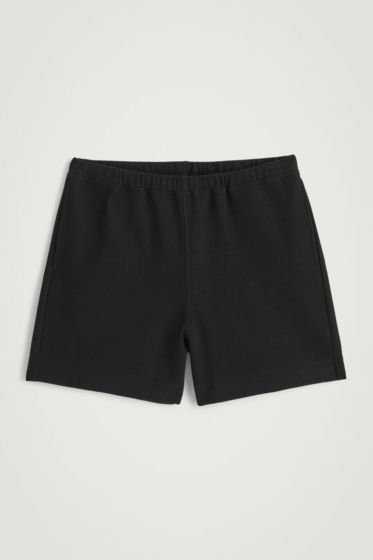 TEXTURED COTTON-JERSEY SHORTS