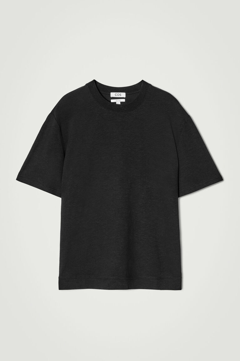 RELAXED SLUBBED COTTON-LINEN T-SHIRT