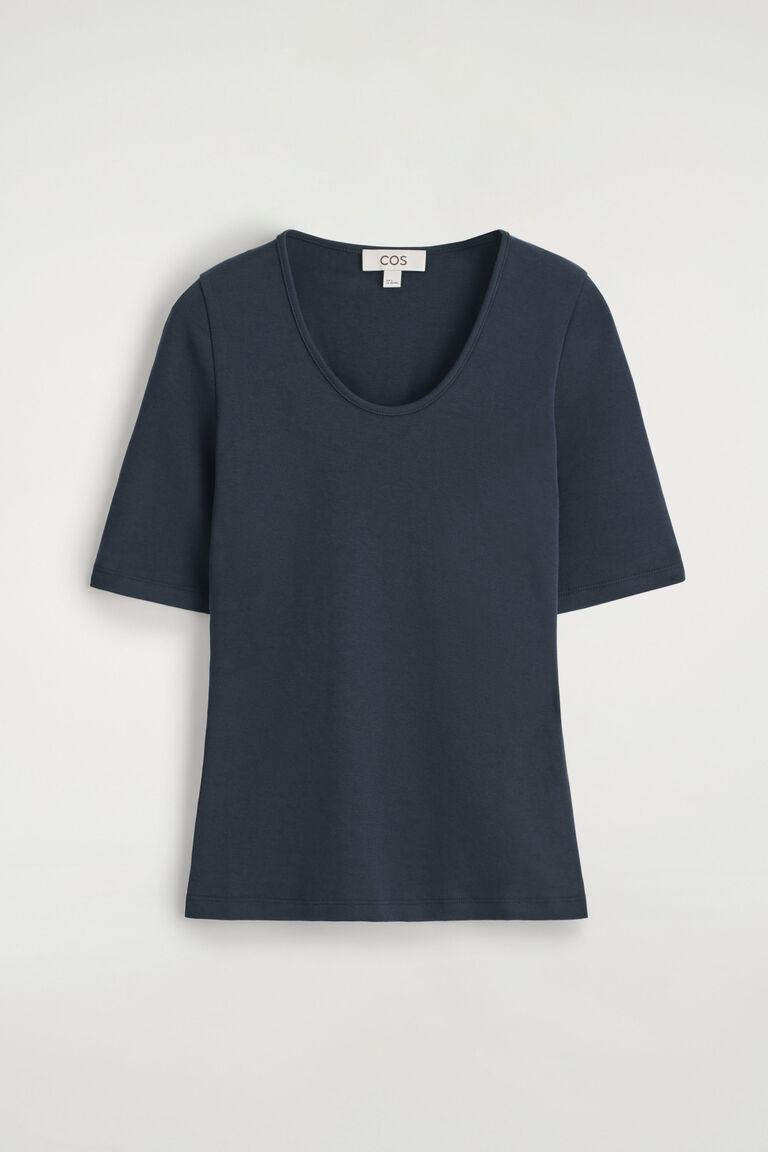 SLIM SCOOP-NECK COTTON T-SHIRT