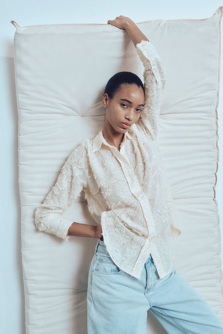 Textured-weave shirt