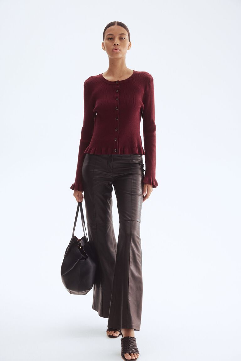 Rib-knit cardigan