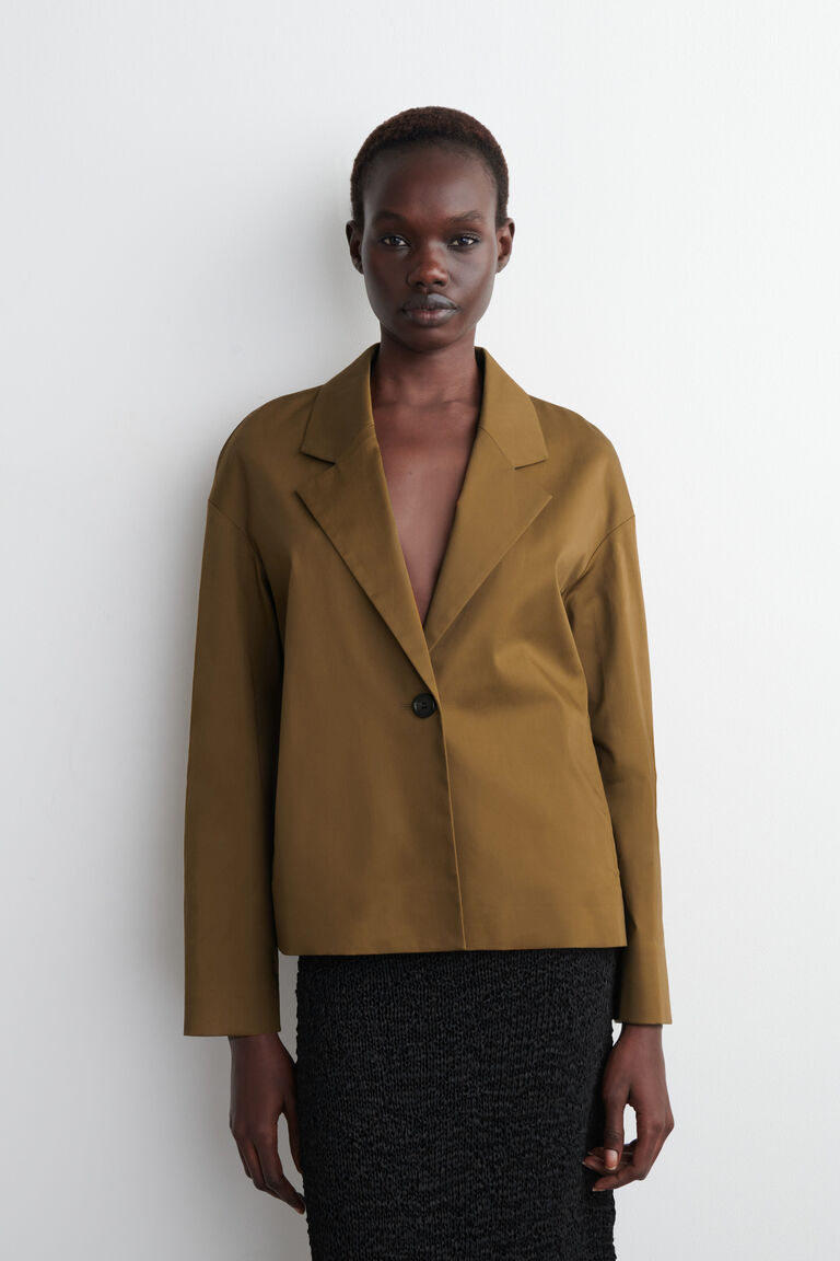 SINGLE-BUTTON COTTON BLAZER