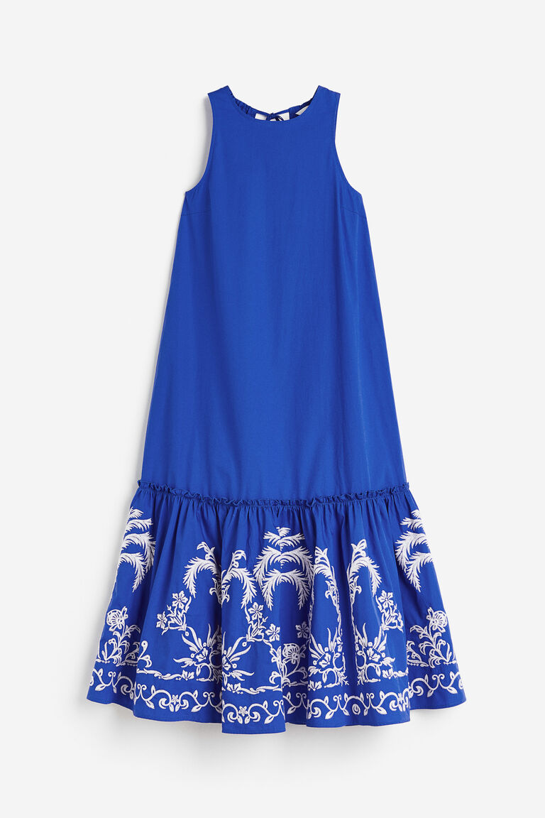 Embroidered dress 2 - pure flex handloom cotton dress with embroidery in green