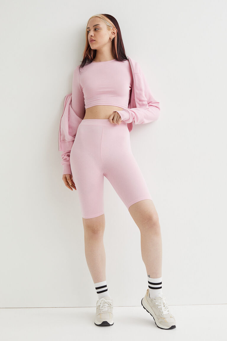 Cotton jersey cycling shorts