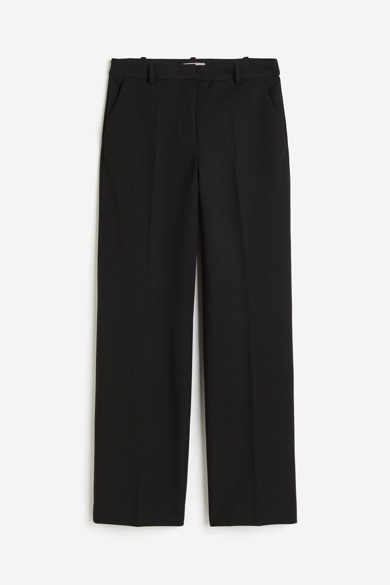 パンツ PAROSH Women Straight Pants D230730 013 Black Straight-Leg Drawstring Pants - Black - Ladies | H&M US