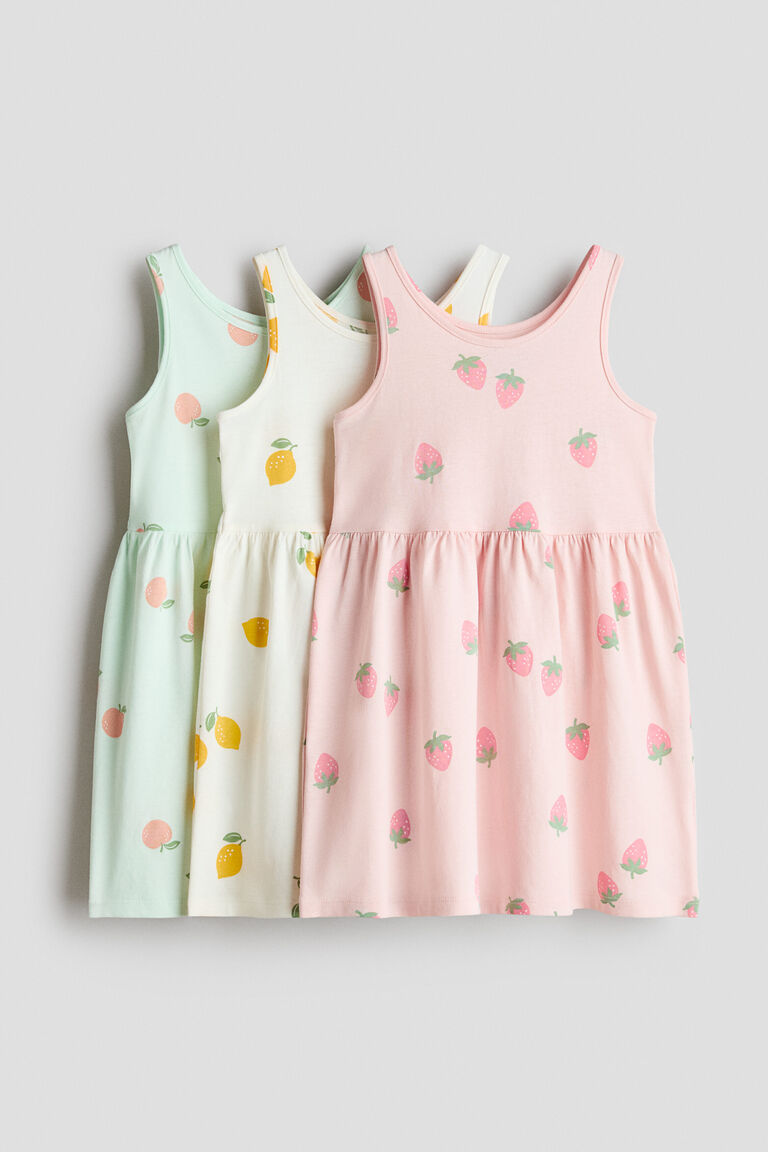 3-pack printed cotton dresses