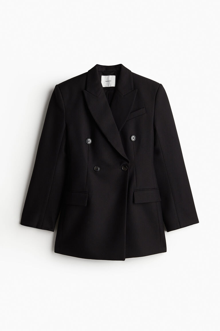 Waisted double-breasted blazer