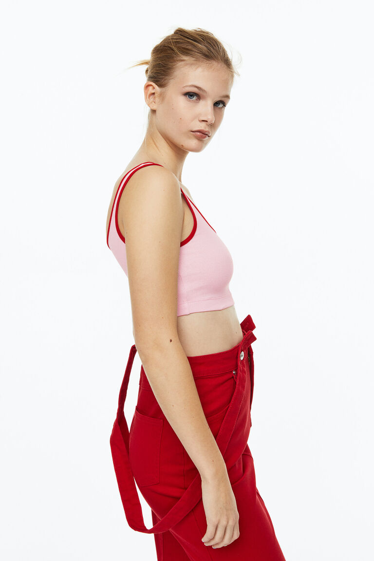 Ribbed cotton crop top