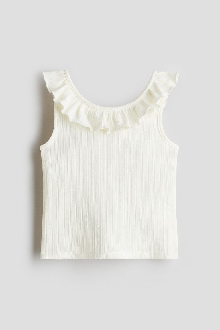 Frill-trimmed top