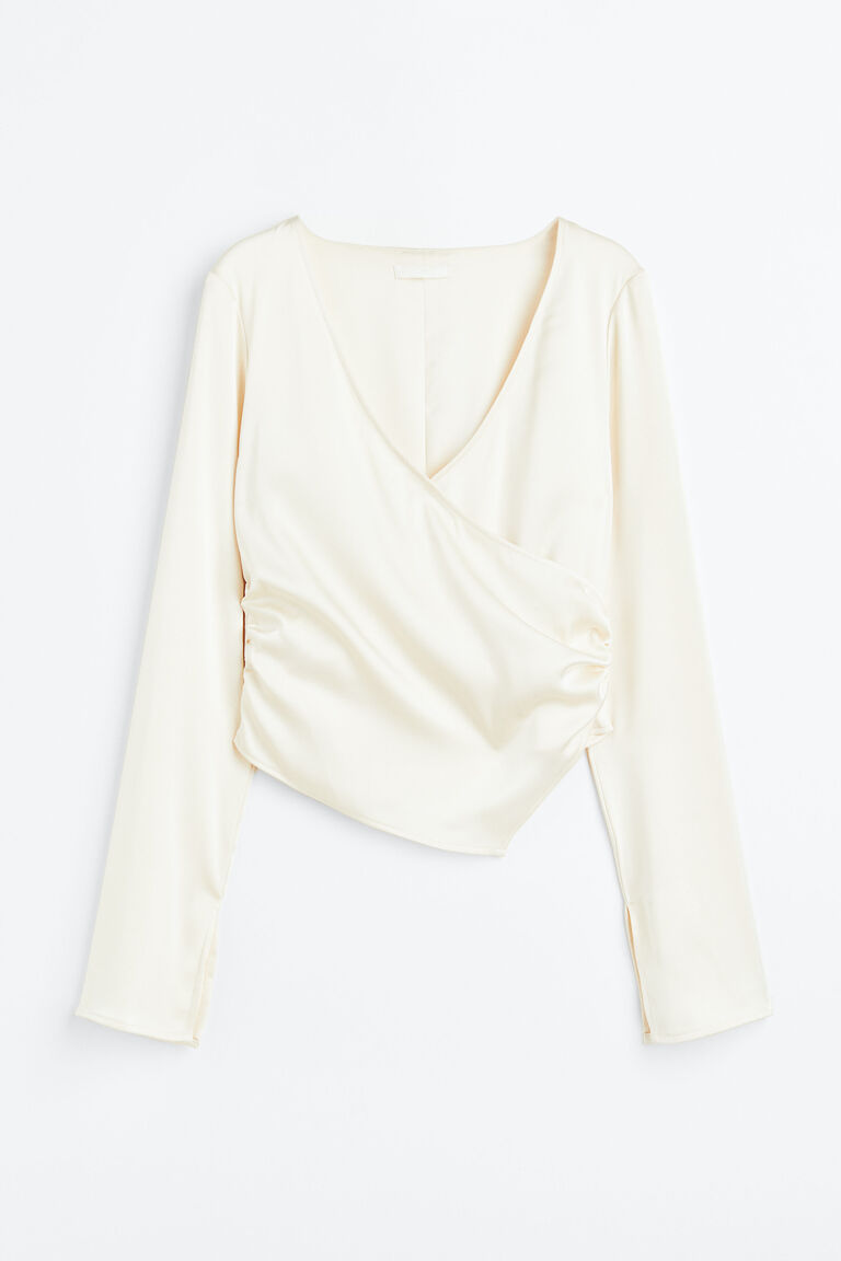 WRAP SATIN BLOUSE